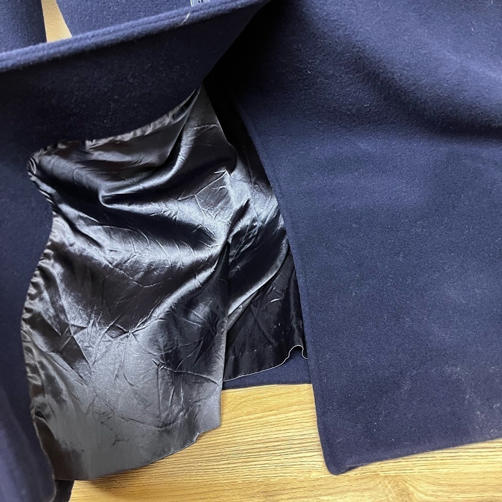 Pendleton Women’s Vintage 100% Virgin Wool Navy Blue Trench Coat Size 14 - Picture 11 of 16